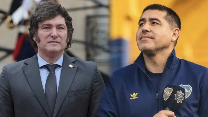 Javier Milei apuntó contra Riquelme: "Creo que al presidente de Boca lo eligió un hincha de River"